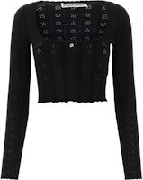 (Women) Alexander Wang Black Slim-Fit Long-Sleeve Crop Top Tee. 4KC3231021-001 (Women) Alexander Wang Black Slim-Fit Long-Sleeve Crop Top Tee. 4KC3231021-001