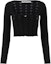 Order (W) アレキサンダーワン ブラック スリムフィット ロングスリーブ クロップ トップ Tシャツ 4KC3231021-001
