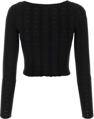 (W) アレキサンダーワン ブラック スリムフィット ロングスリーブ クロップ トップ Tシャツ 4KC3231021-001 Lookbook (W) アレキサンダーワン ブラック スリムフィット ロングスリーブ クロップ トップ Tシャツ 4KC3231021-001