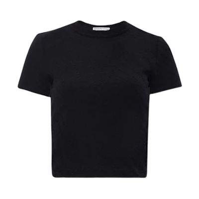 (Women) Alexander Wang Black Slim Fit Crew Neck Short Sleeve T-Shirt 4CC1241426-001