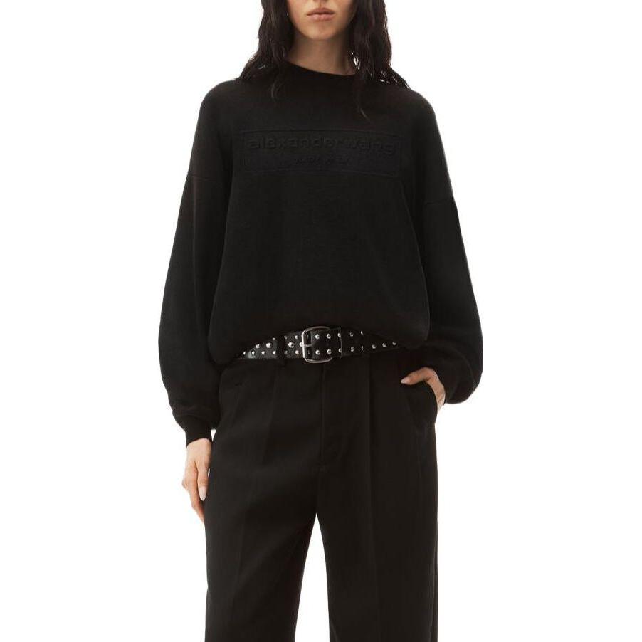 Details for (Women) Alexander Wang  Black Solid Color Crewneck Sweater Pullover. 1KC3231017-001