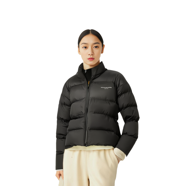 (Women) Alexander Wang  Black Solid Color Down Jacket with Stand Collar & Zip Waist. 1WC4233235-001 圖 11