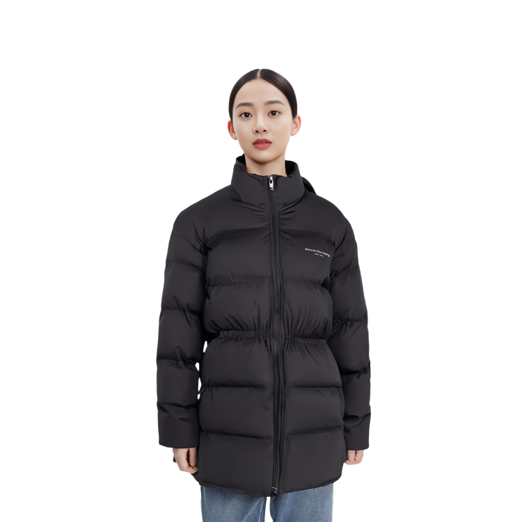 (Women) Alexander Wang  Black Solid Color Down Jacket with Stand Collar & Zip Waist. 1WC4233235-001 圖 9