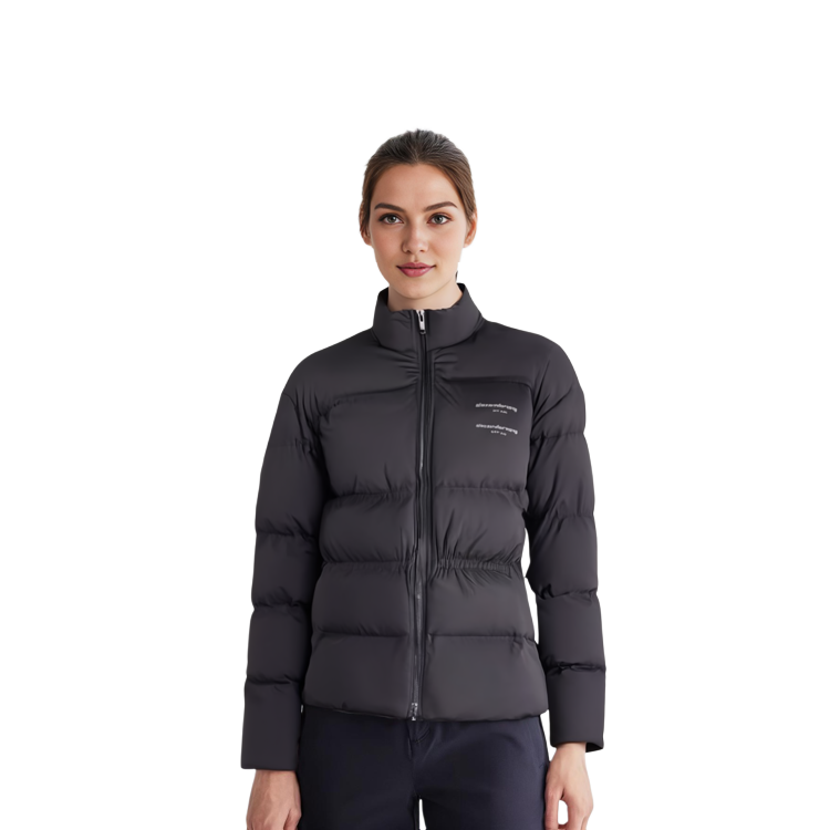 (Women) Alexander Wang  Black Solid Color Down Jacket with Stand Collar & Zip Waist. 1WC4233235-001 圖 10