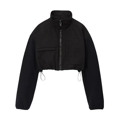 (Women) Alexander Wang Black Solid Color Zip-Up Crop Jacket 1CC4232479-001