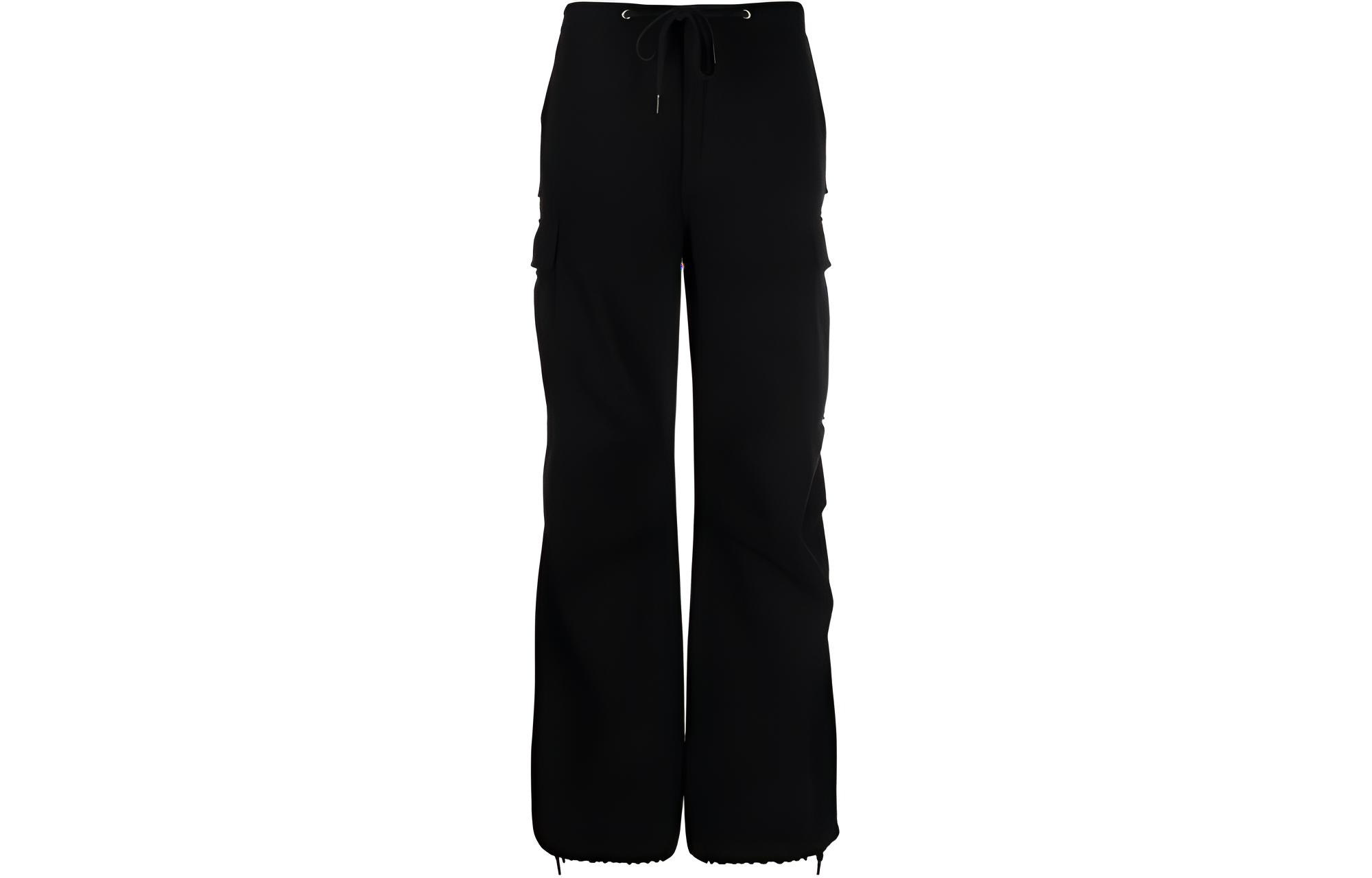 (Women) Alexander Wang  Black Solid Drawstring Straight Cargo Pants UDC2234592