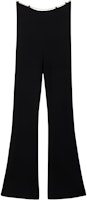 (Women) Alexander Wang Black Solid Flared Elastic Casual Pants 1KC1244034-001 (Women) Alexander Wang Black Solid Flared Elastic Casual Pants 1KC1244034-001