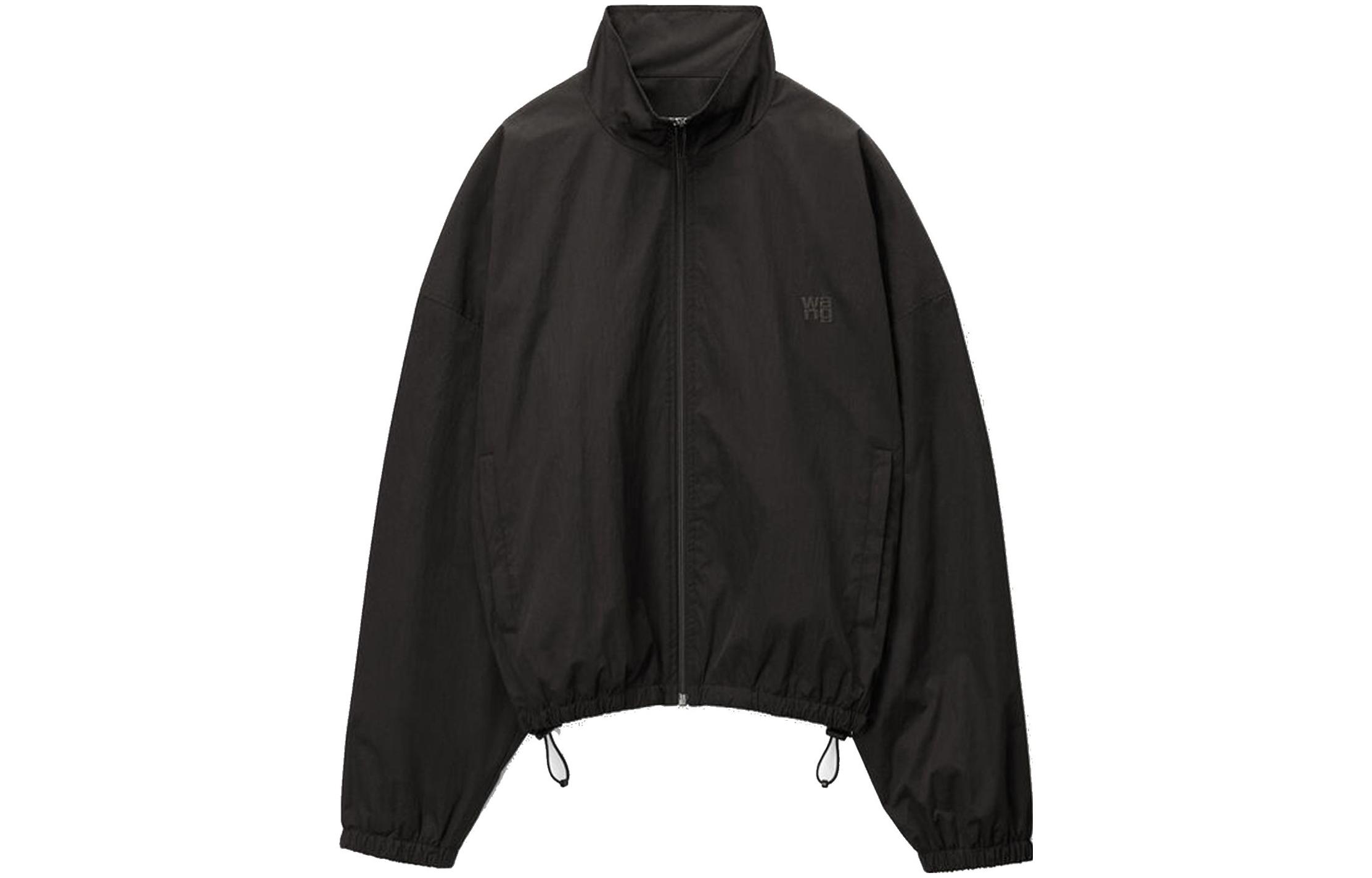 (Women) Alexander Wang  Black Solid Zip-Up Loose Fit Long Sleeve Jacket 4WC3232071-001