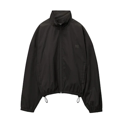 (Women) Alexander Wang Black Solid Zip-Up Loose Fit Long Sleeve Jacket 4WC3232071-001