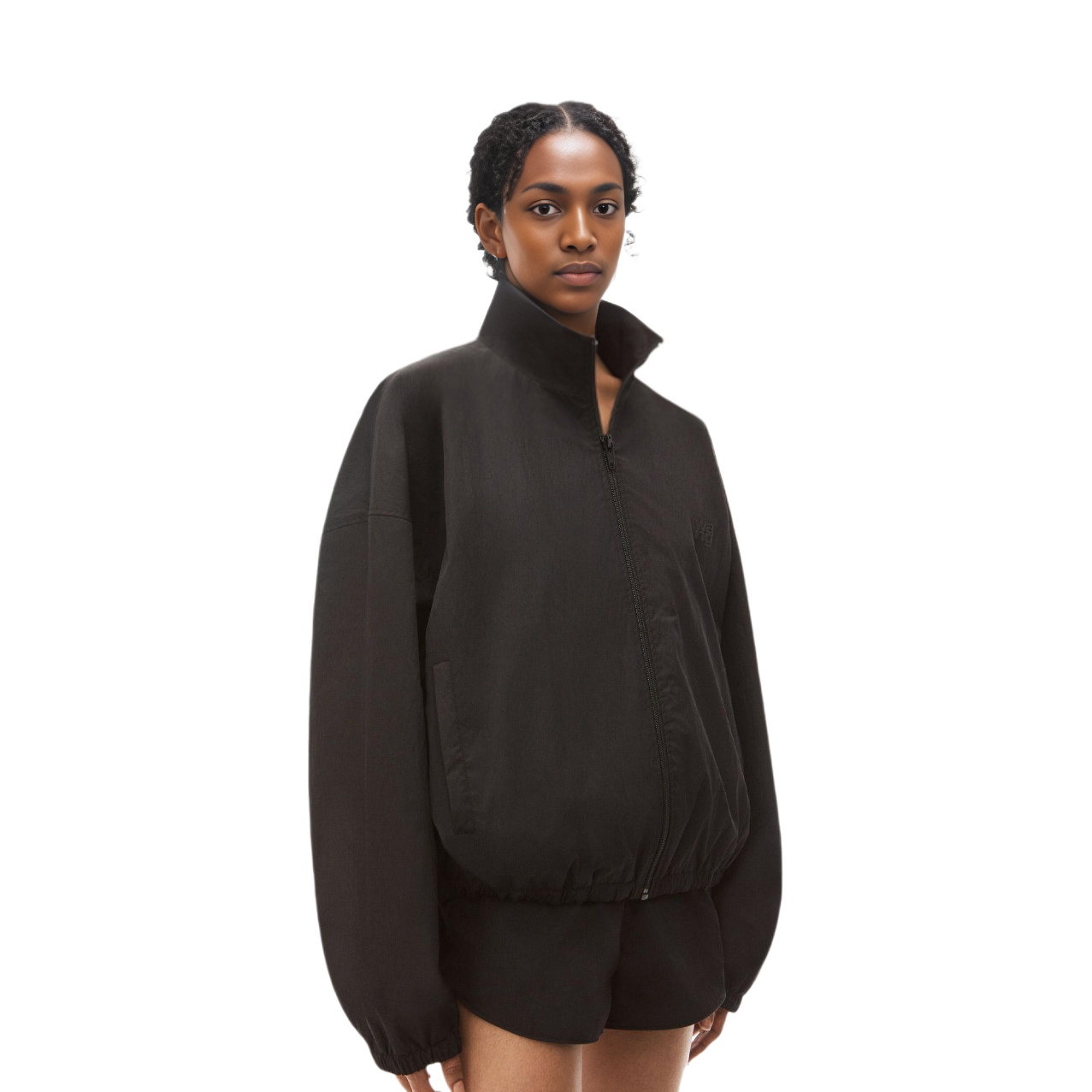 Lookbook (Women) Alexander Wang  Black Solid Zip-Up Loose Fit Long Sleeve Jacket 4WC3232071-001