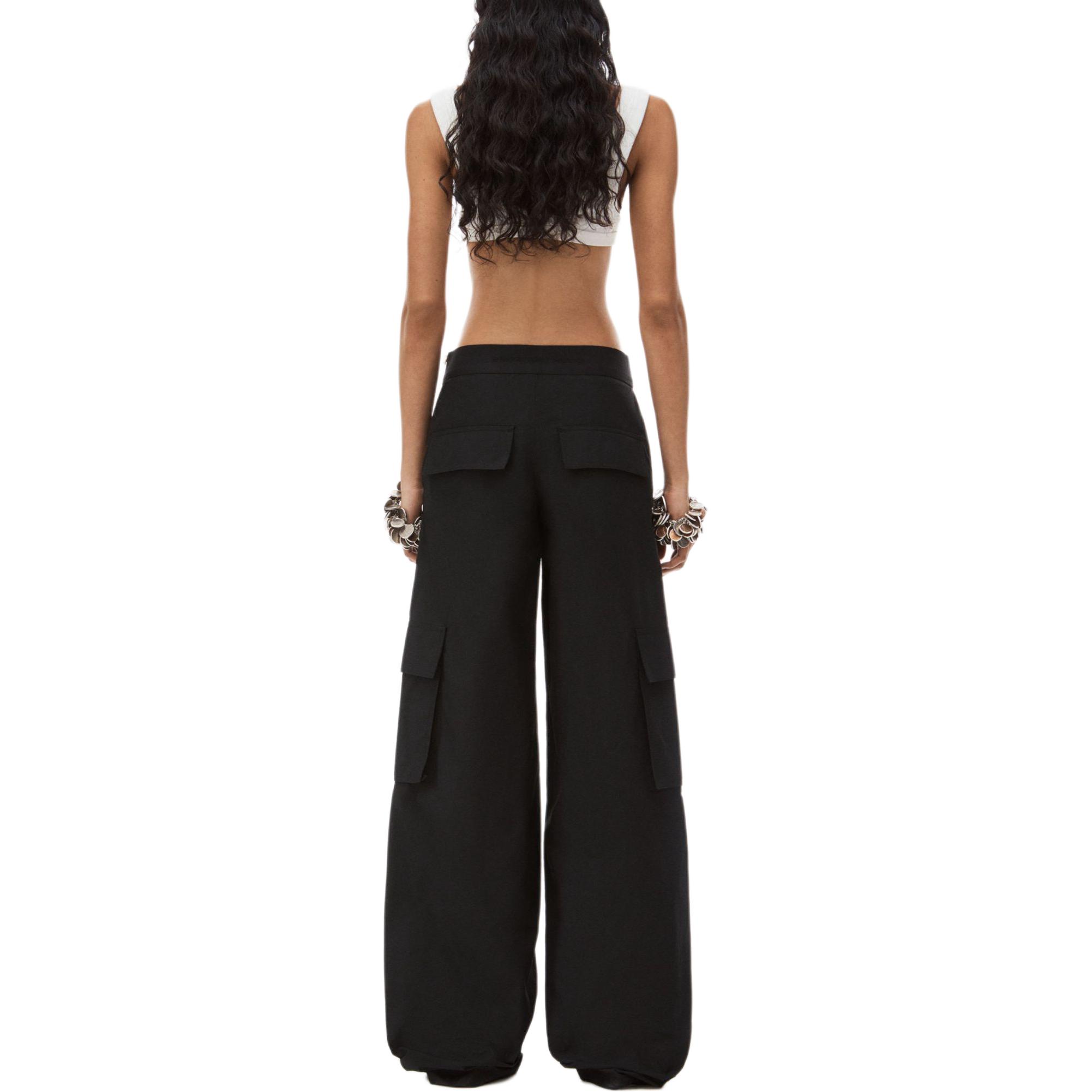 Shop (W) Alexander Wang Pantalones Cargo Negros de Pierna Recta 1WC1244686-001