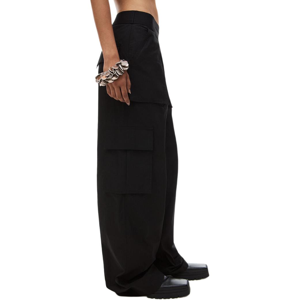 Purchase (W) Alexander Wang Pantalones Cargo Negros de Pierna Recta 1WC1244686-001