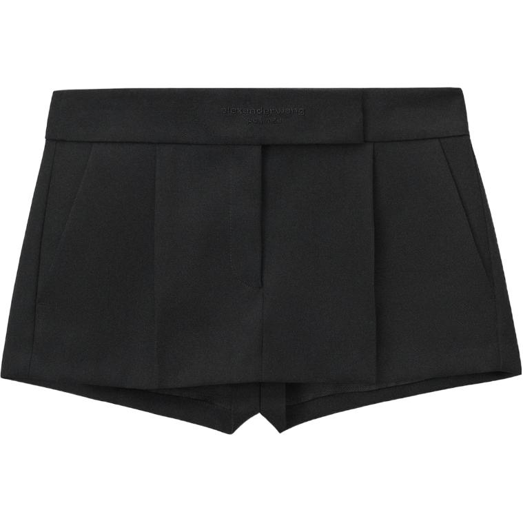 (Women) Alexander Wang  Black Tailored Wool Mini Skirt Shorts 1WC3235272-001