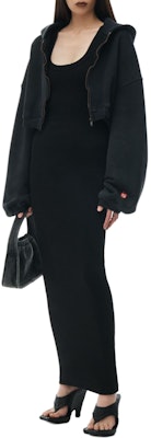 (W) アレキサンダー ワン ブラック テリー クロス クロップド ジップアップ フーディー 4CC2241495021A Lookbook (W) アレキサンダー ワン ブラック テリー クロス クロップド ジップアップ フーディー 4CC2241495021A