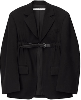 (W) 亞歷山大王 黑色綁帶腰長袖西裝外套 SS24 休閒風格 1WC1242513-001 Buy (W) 亞歷山大王 黑色綁帶腰長袖西裝外套 SS24 休閒風格 1WC1242513-001