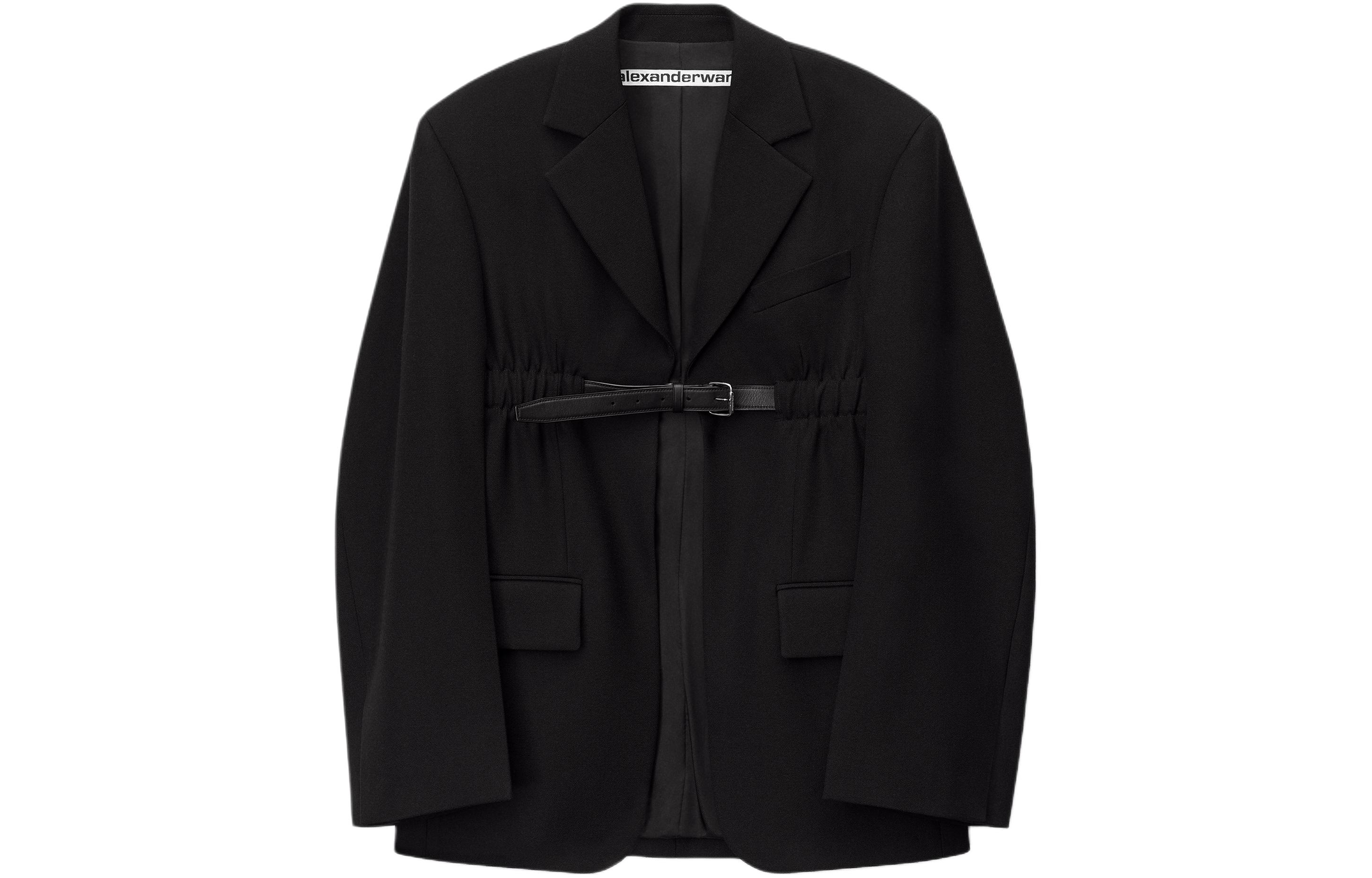 Order (W) 亞歷山大王 黑色綁帶腰長袖西裝外套 SS24 休閒風格 1WC1242513-001