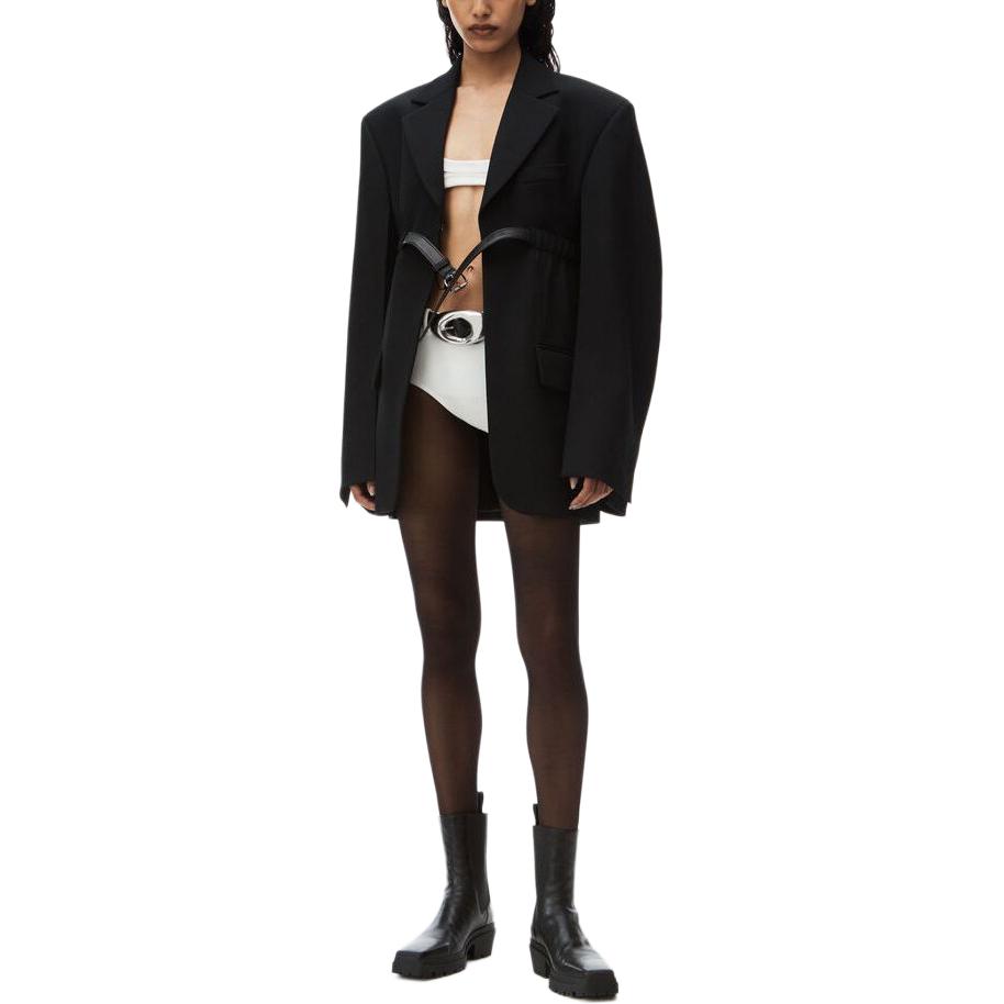 Lookbook (W) 亞歷山大王 黑色綁帶腰長袖西裝外套 SS24 休閒風格 1WC1242513-001