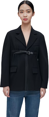 (W) 亞歷山大王 黑色綁帶腰長袖西裝外套 SS24 休閒風格 1WC1242513-001 Sizing (W) 亞歷山大王 黑色綁帶腰長袖西裝外套 SS24 休閒風格 1WC1242513-001