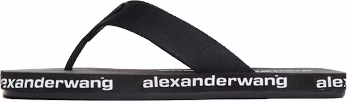 (Women) Alexander Wang 'Black Woven Flat Thong Fashion Slides' 30321S013001 (Women) Alexander Wang 'Black Woven Flat Thong Fashion Slides' 30321S013001