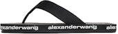 (W) Alexander Wang 'Selipar Rata Hitam Tenun Bergaya Thong' 30321S013001