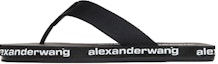 Buy (W) Alexander Wang 'Selipar Rata Hitam Tenun Bergaya Thong' 30321S013001
