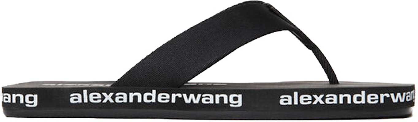 (W) Alexander Wang 'Selipar Rata Hitam Tenun Bergaya Thong' 30321S013001 Order (W) Alexander Wang 'Selipar Rata Hitam Tenun Bergaya Thong' 30321S013001