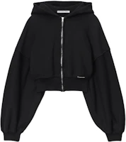 Order (Women) Alexander Wang Black Zip-Up Cropped Hoodie Jacket. 4CC1242077-020A
