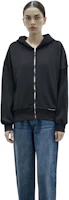 Lookbook (Women) Alexander Wang Black Zip-Up Cropped Hoodie Jacket. 4CC1242077-020A