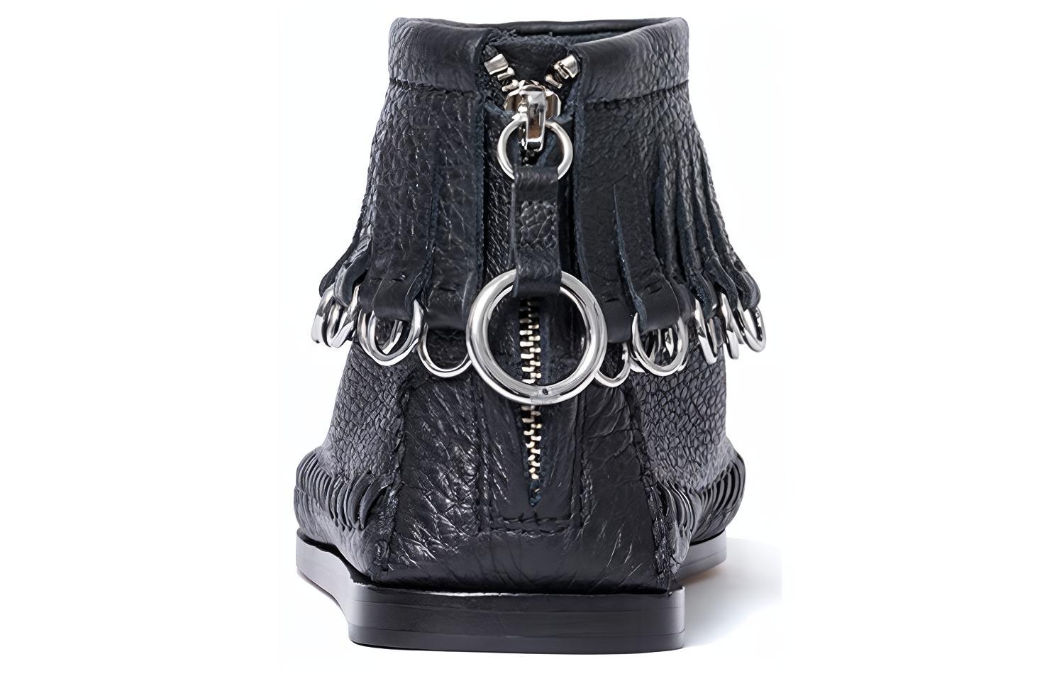 (W) Alexander Wang 'Black Zipper Flat Round-Toe Ankle Boots' 圖 4