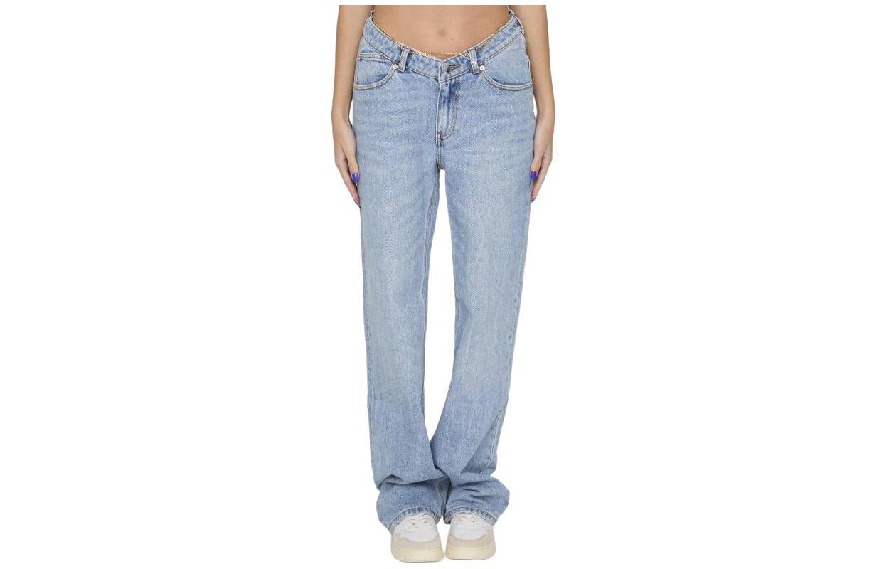 Order (Women) Alexander Wang  Blue Cleanfit Loose Straight Zip Denim Jeans 4DC1244208-471A