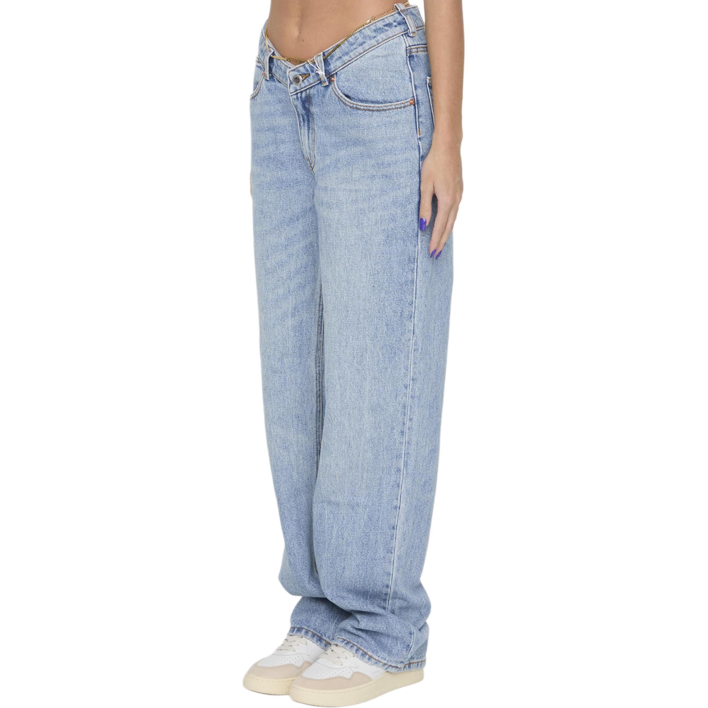Lookbook (Women) Alexander Wang  Blue Cleanfit Loose Straight Zip Denim Jeans 4DC1244208-471A
