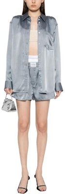 (W) Alexander Wang Seluar Pendek Kasual Longgar Logo Biru Elastik Pinggang. 4WC1244356-460A Lookbook (W) Alexander Wang Seluar Pendek Kasual Longgar Logo Biru Elastik Pinggang. 4WC1244356-460A