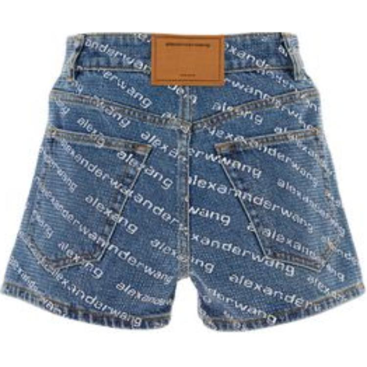 (Women) Alexander Wang  Blue Printed Zipper Casual Shorts with Belt Loops. 4DC3244454-460 圖 3