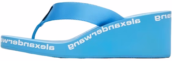 (Women) Alexander Wang 'Blue Sloped Heel Nylon Flip-Flops' 30321S019448 (Women) Alexander Wang 'Blue Sloped Heel Nylon Flip-Flops' 30321S019448