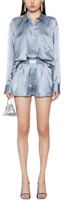 Lookbook (W) Alexander Wang 藍色休閒彈性印花Logo扣式連身褲 4WC1247043-471