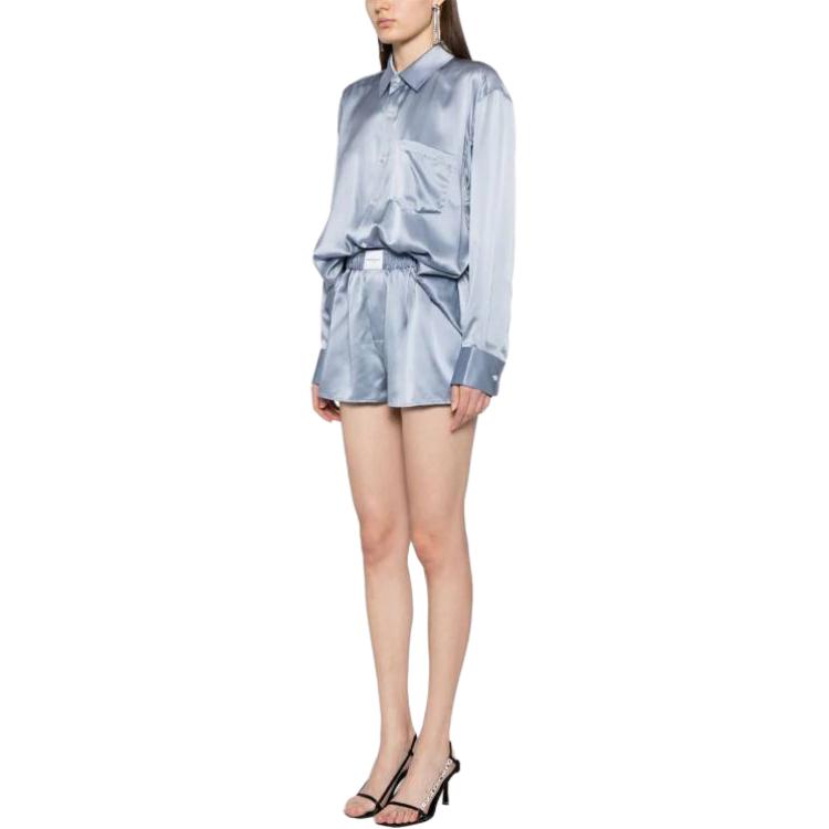 Purchase (W) Alexander Wang Jumpsuit Cetak Logo Kasual Elastik Butang - Biru 4WC1247043-471