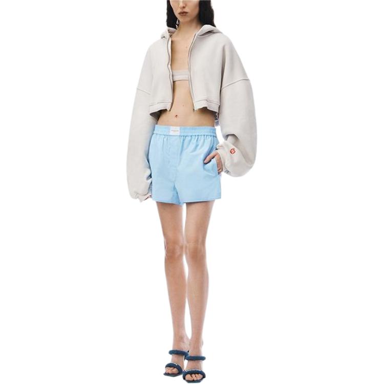 Lookbook (W) 알렉산더 왕 클래식 솔리드 컬러 캐주얼 반바지 SS24 스카이 블루 4WC2244370