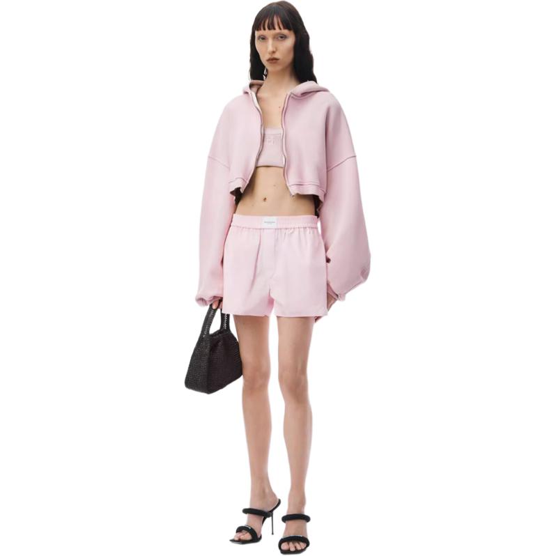 Shop (W) 알렉산더 왕 클래식 솔리드 컬러 캐주얼 반바지 SS24 스카이 블루 4WC2244370