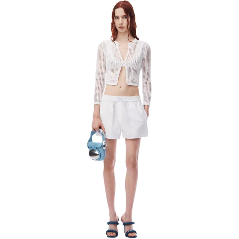 Details for (W) 알렉산더 왕 클래식 솔리드 컬러 캐주얼 반바지 SS24 스카이 블루 4WC2244370