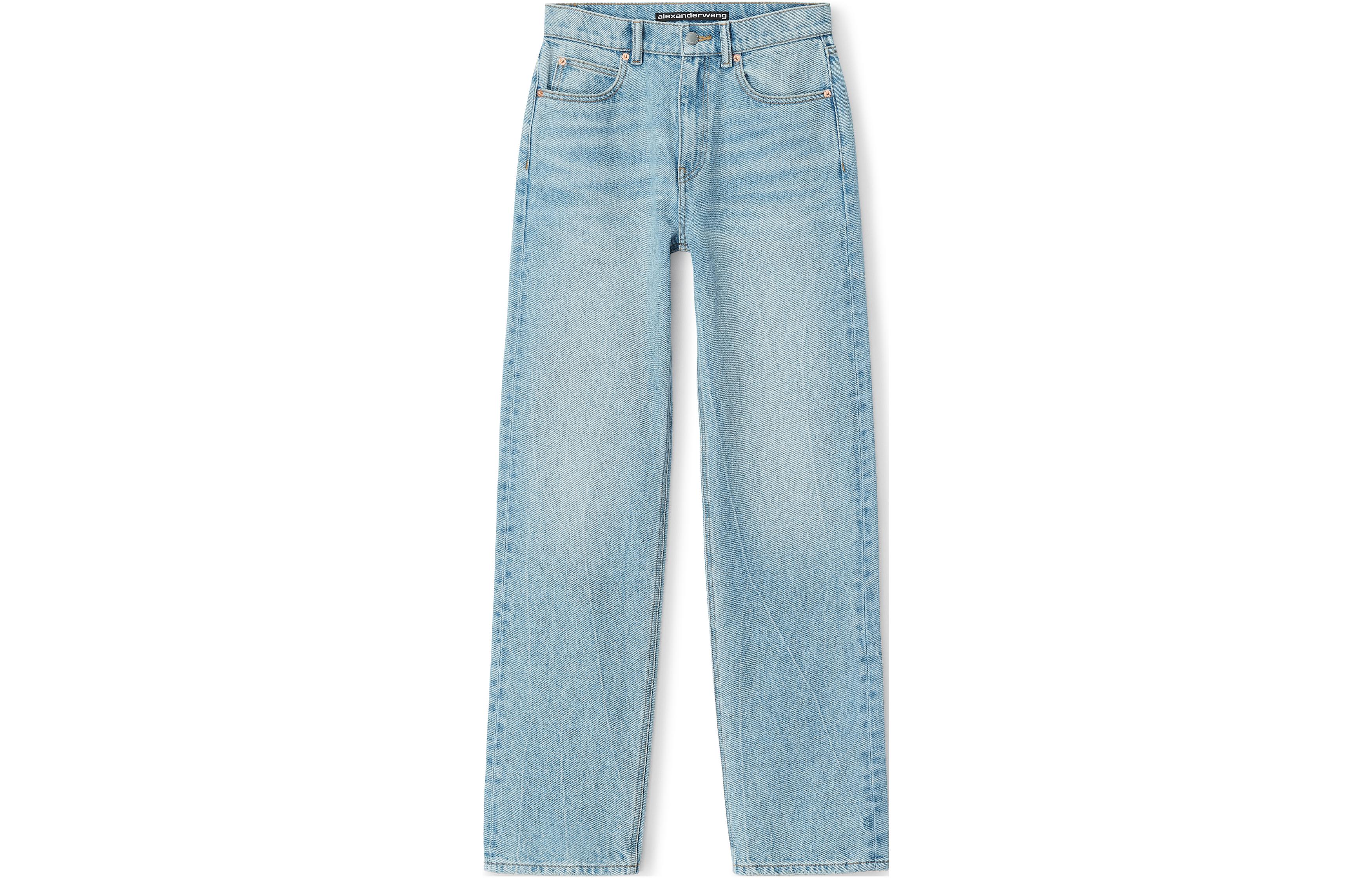 (Women) Alexander Wang  Clean Loose Zipper Jeans Blue. 4DC42341584-71A