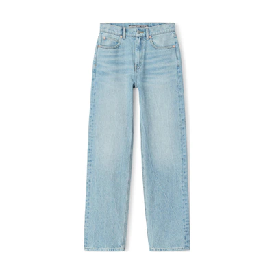(Women) Alexander Wang Clean Loose Zipper Jeans Blue. 4DC42341584-71A