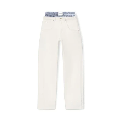 (Women) Alexander Wang Cleanfit Layered Straight Denim Shorts White 4DC32346042-80A