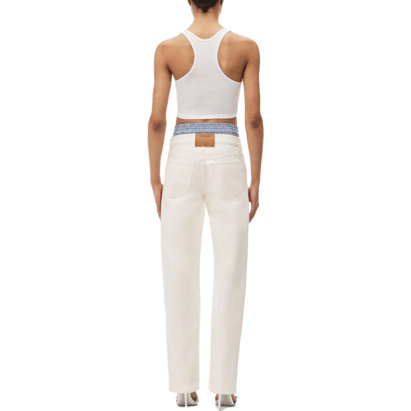 (Women) Alexander Wang  Cleanfit Layered Straight Denim Shorts White 4DC32346042-80A 圖 4