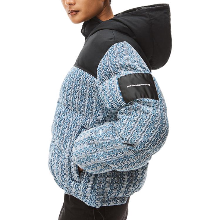 Purchase (W) Alexander Wang Jaket Hoodie Logo Colorblock - Biru Gelap 4DC4222242401