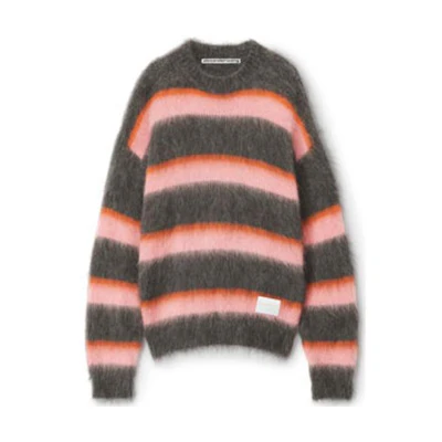 (Women) Alexander Wang Colorblock Striped Fuzzy Crewneck Sweater Multicolor 1KC4231036-080