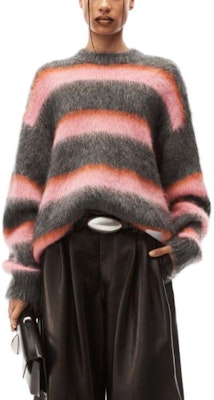 (W) 亚历山大王拼色条纹毛茸茸圆领毛衣多色 1KC4231036-080 Purchase (W) 亚历山大王拼色条纹毛茸茸圆领毛衣多色 1KC4231036-080