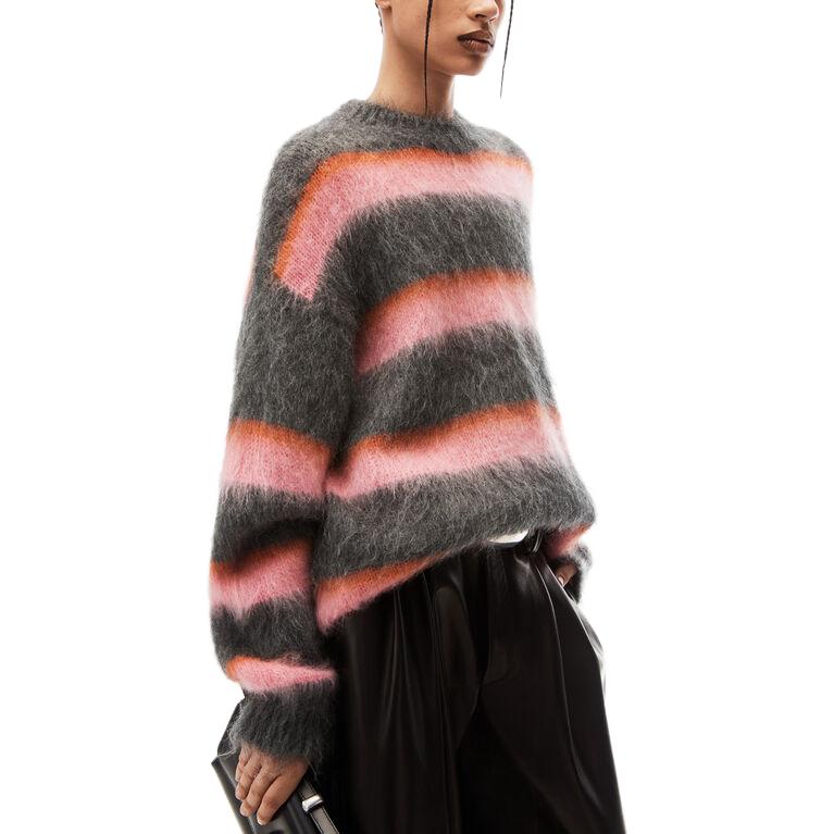 Details for (W) Alexander Wang Sweater Crewneck Garis Fuzzy Warna-Warni Multicolor. 1KC4231036-080