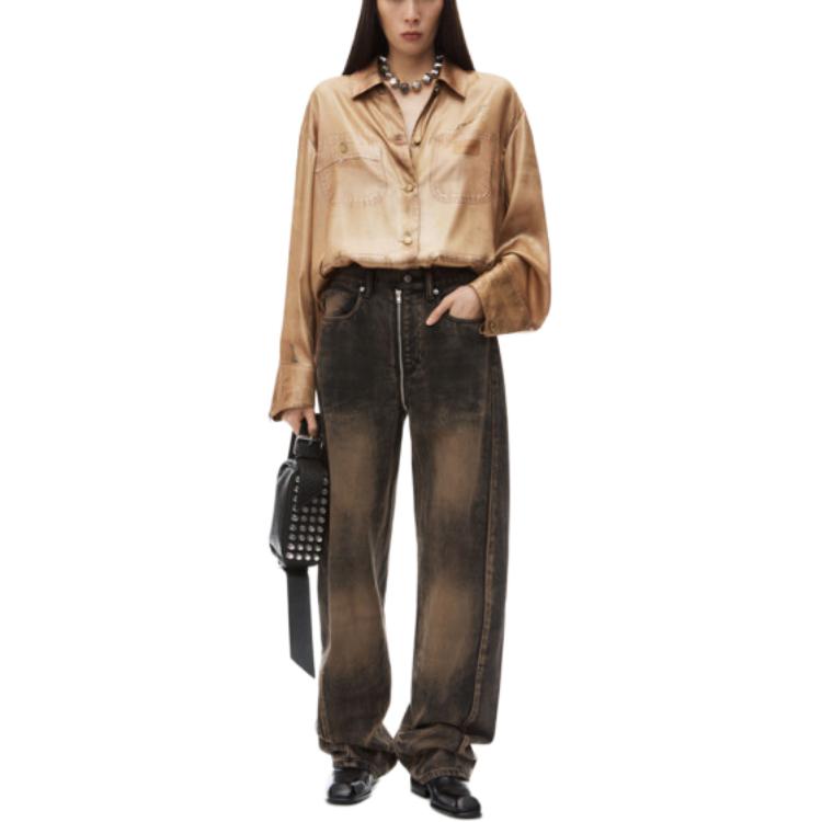 (Women) Alexander Wang  Colorblock Zip Straight-Leg Jeans Brown 4DC3244320-225 圖 3