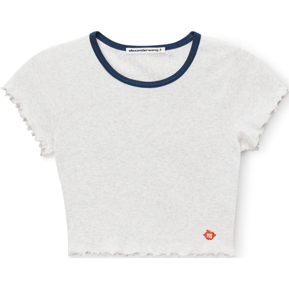 (Women) Alexander Wang  Cropped Crew Neck Short Sleeve Shirt - Grey 4CC1241429-050