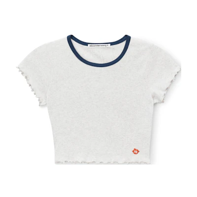 (Women) Alexander Wang Cropped Crew Neck Short Sleeve Shirt - Grey 4CC1241429-050